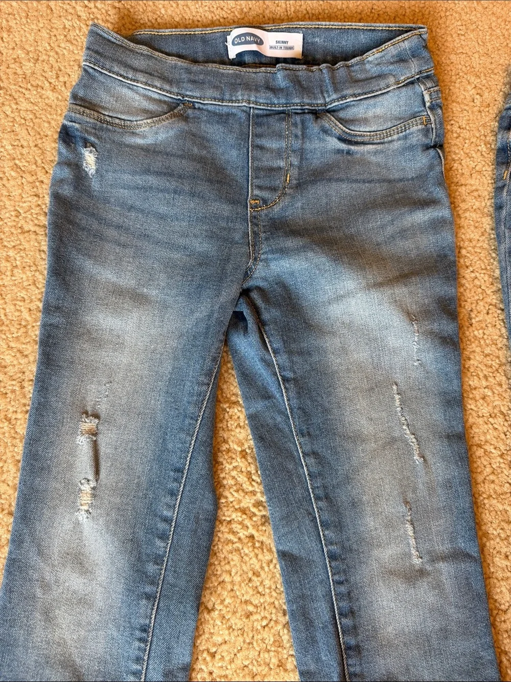 Old Navy Blue Skinny Jeans Pair with Light Knee Distress